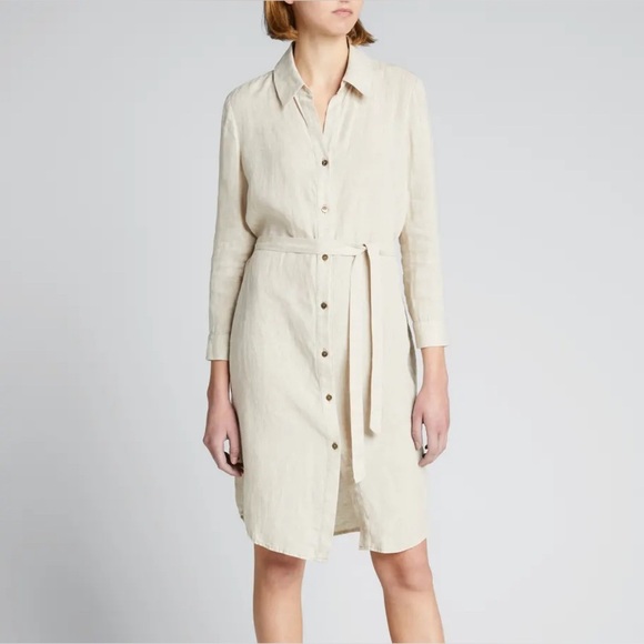 L'AGENCE Dresses & Skirts - L'AGENCE Bella 3/4-Sleeve Linen Shirtdress Size Medium